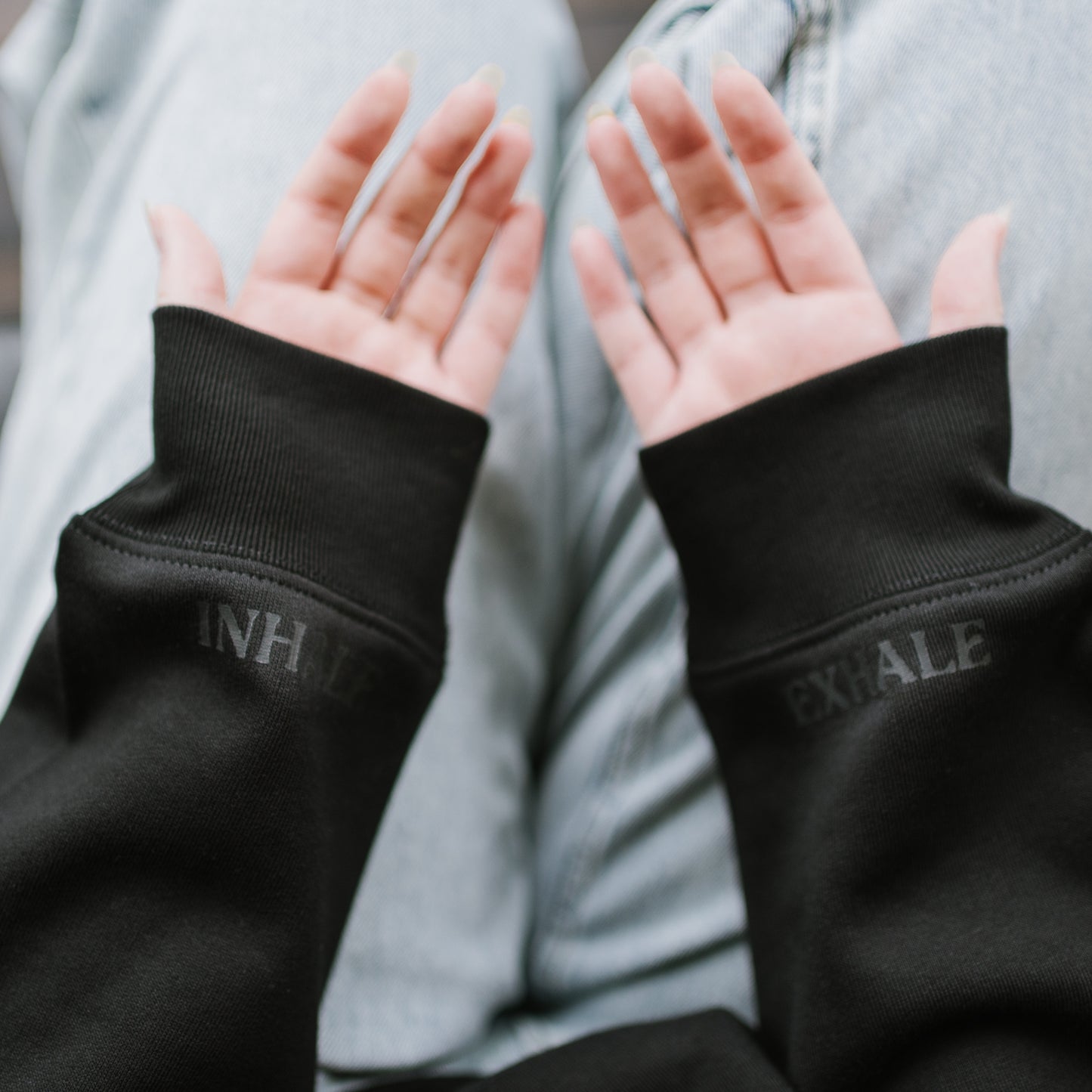 Inhale|Exhale | Ladies Cropped Hoodie